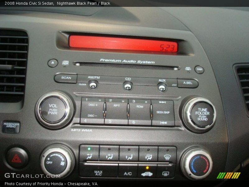 Nighthawk Black Pearl / Black 2008 Honda Civic Si Sedan