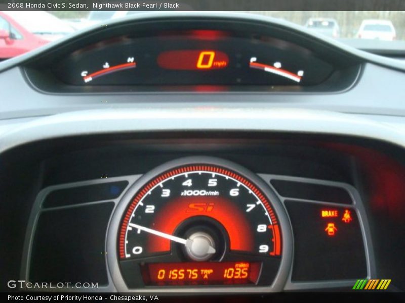 Nighthawk Black Pearl / Black 2008 Honda Civic Si Sedan