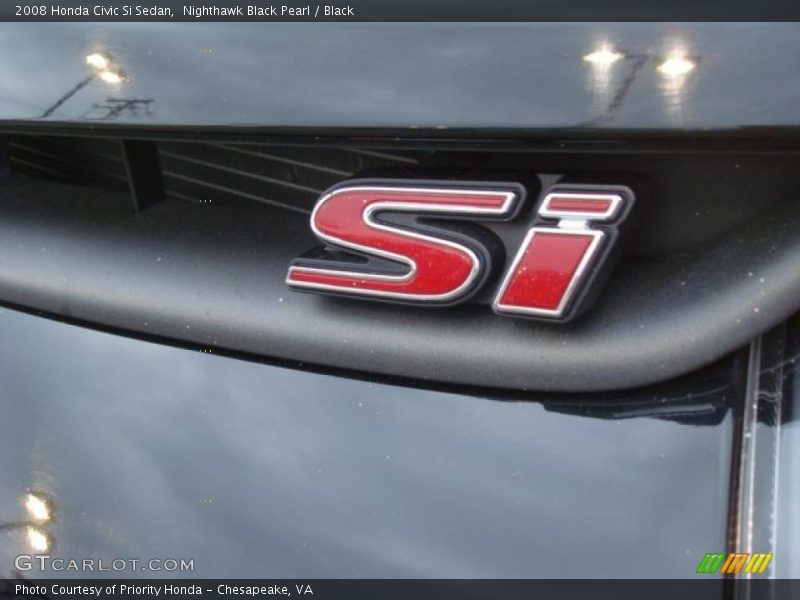 Nighthawk Black Pearl / Black 2008 Honda Civic Si Sedan