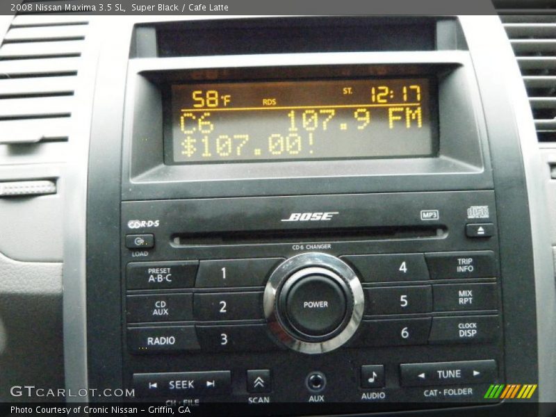 Super Black / Cafe Latte 2008 Nissan Maxima 3.5 SL