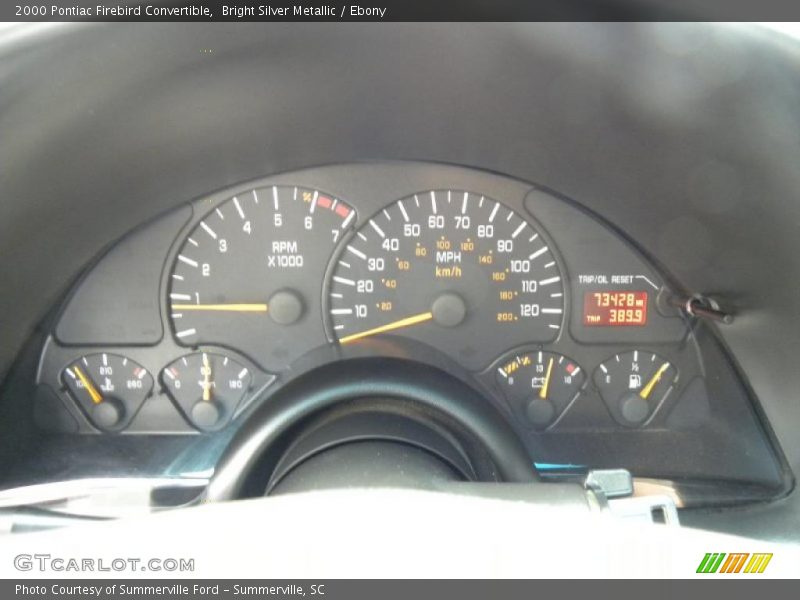 Bright Silver Metallic / Ebony 2000 Pontiac Firebird Convertible