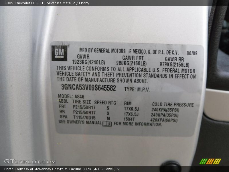 Silver Ice Metallic / Ebony 2009 Chevrolet HHR LT