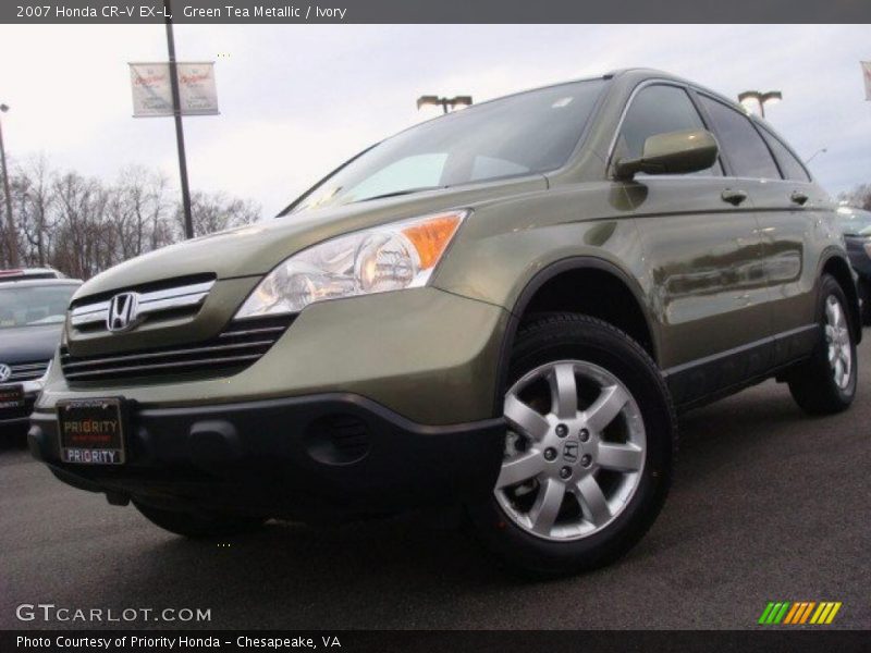 Green Tea Metallic / Ivory 2007 Honda CR-V EX-L