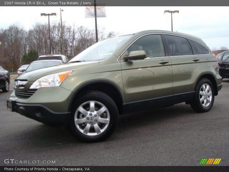 Green Tea Metallic / Ivory 2007 Honda CR-V EX-L