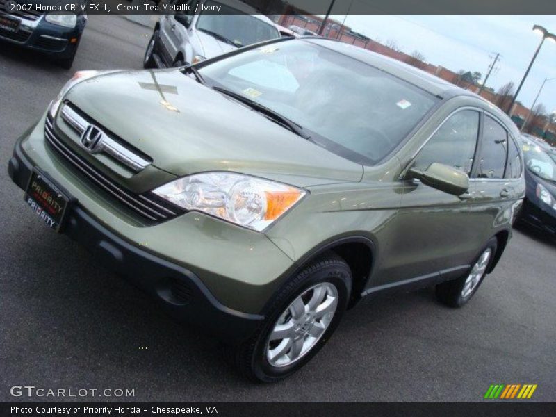 Green Tea Metallic / Ivory 2007 Honda CR-V EX-L