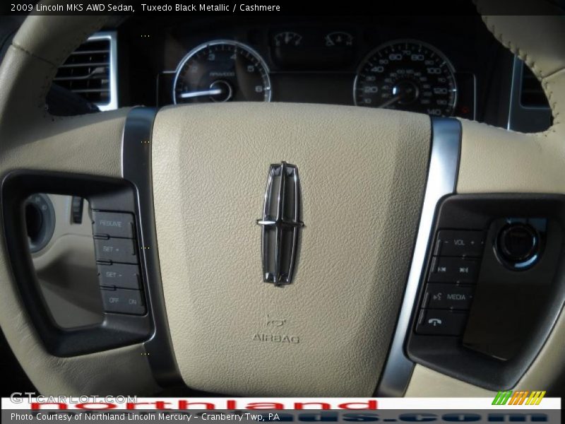 Tuxedo Black Metallic / Cashmere 2009 Lincoln MKS AWD Sedan