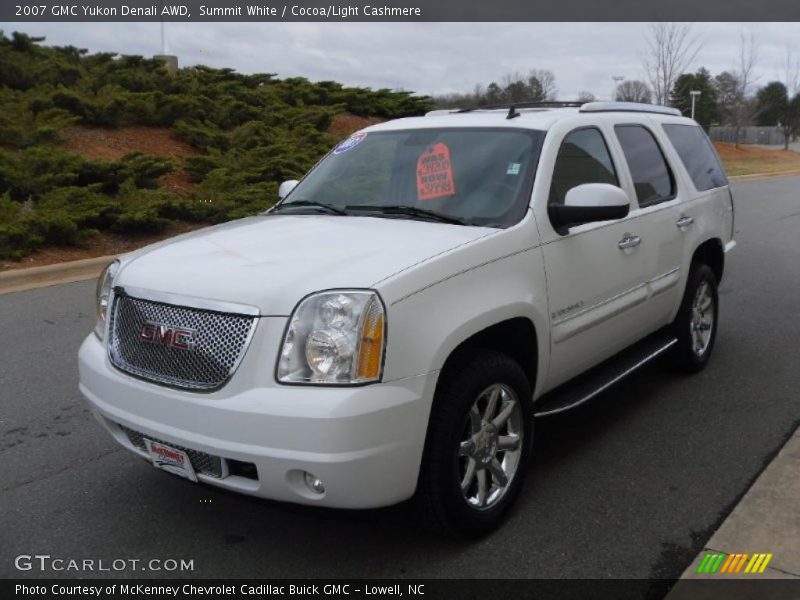 Summit White / Cocoa/Light Cashmere 2007 GMC Yukon Denali AWD