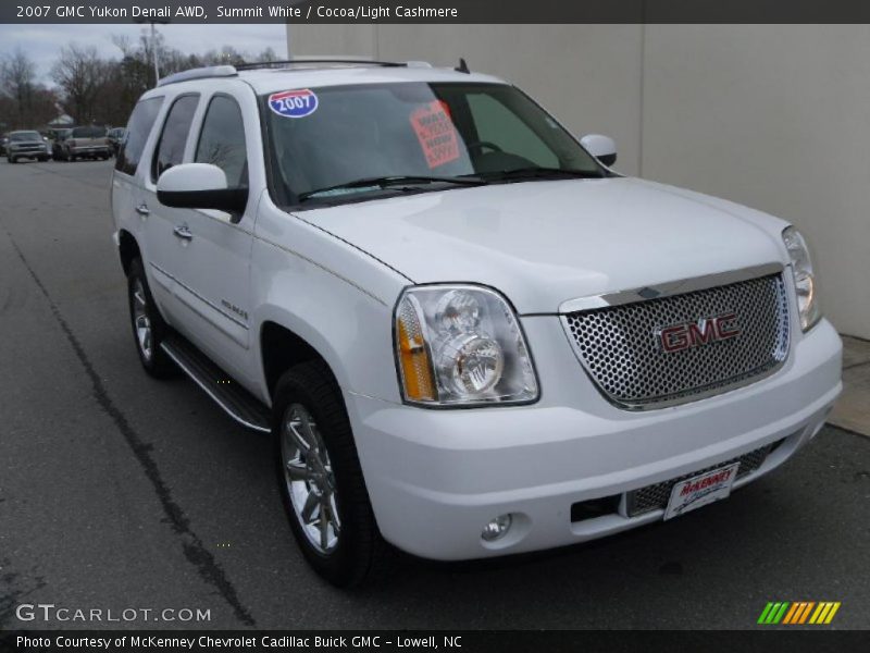 Summit White / Cocoa/Light Cashmere 2007 GMC Yukon Denali AWD