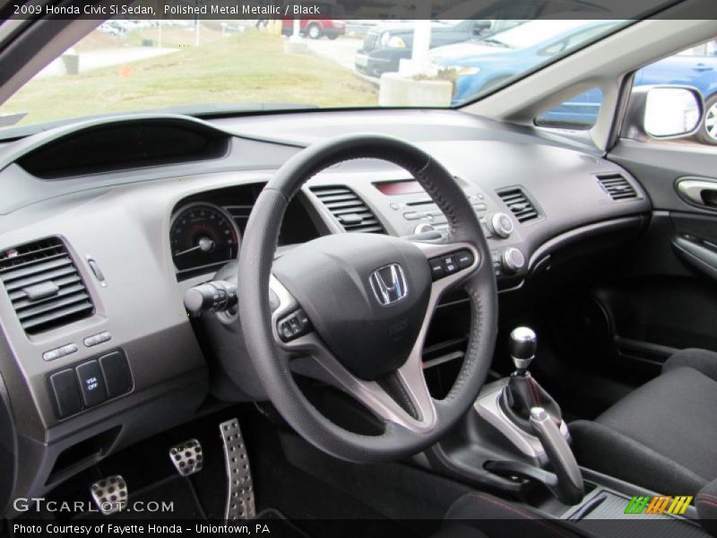Polished Metal Metallic / Black 2009 Honda Civic Si Sedan