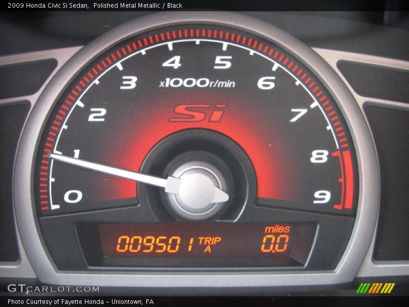 Polished Metal Metallic / Black 2009 Honda Civic Si Sedan