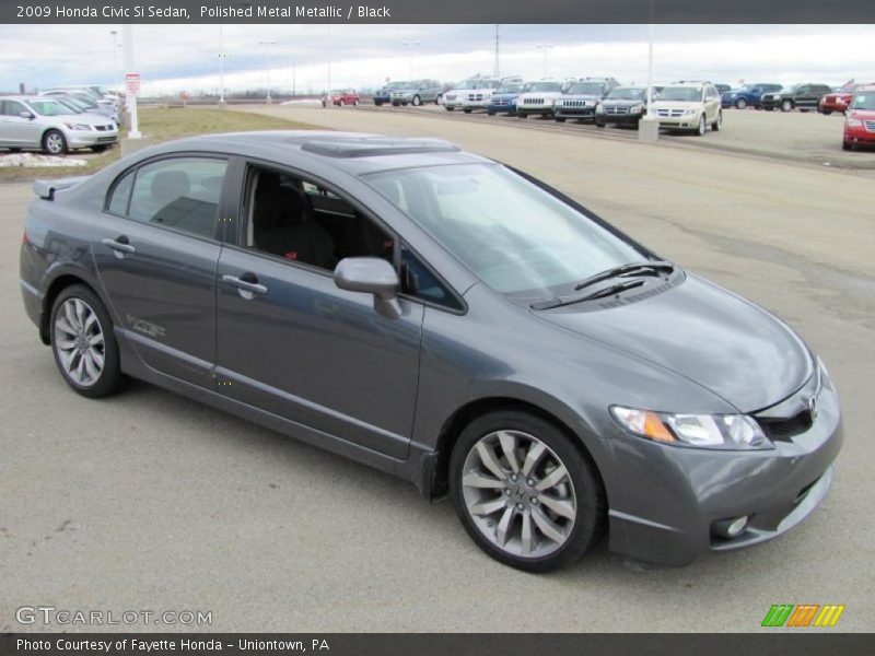 Polished Metal Metallic / Black 2009 Honda Civic Si Sedan