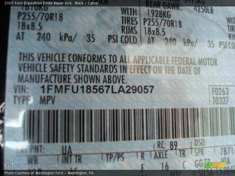 Black / Camel 2007 Ford Expedition Eddie Bauer 4x4