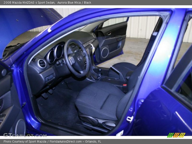 Aurora Blue Mica / Black 2008 Mazda MAZDA3 s Sport Sedan