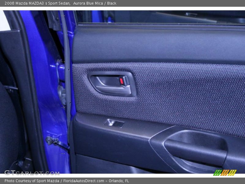 Aurora Blue Mica / Black 2008 Mazda MAZDA3 s Sport Sedan