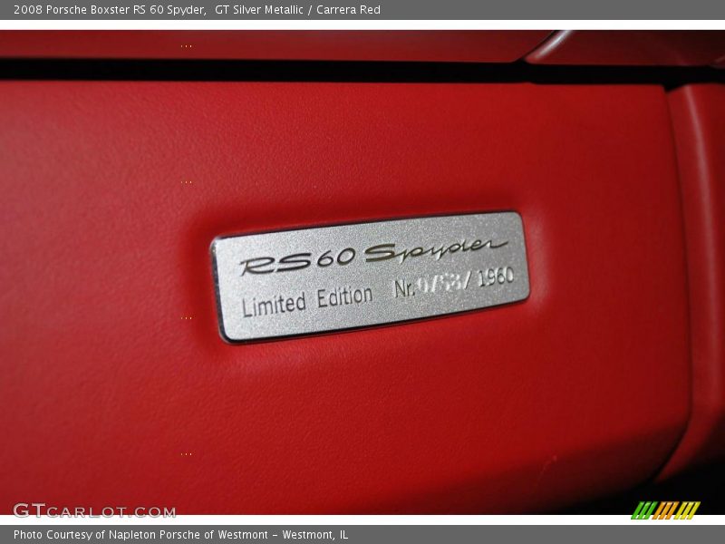 GT Silver Metallic / Carrera Red 2008 Porsche Boxster RS 60 Spyder