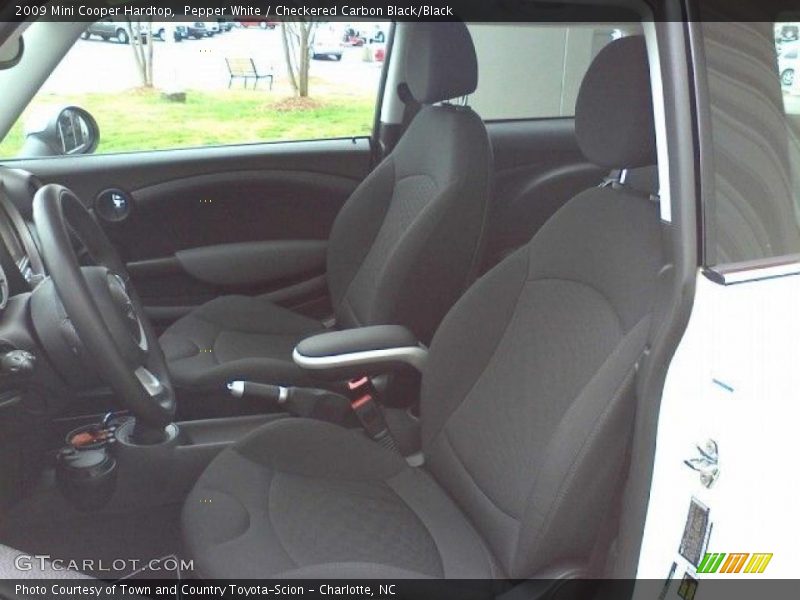 Pepper White / Checkered Carbon Black/Black 2009 Mini Cooper Hardtop