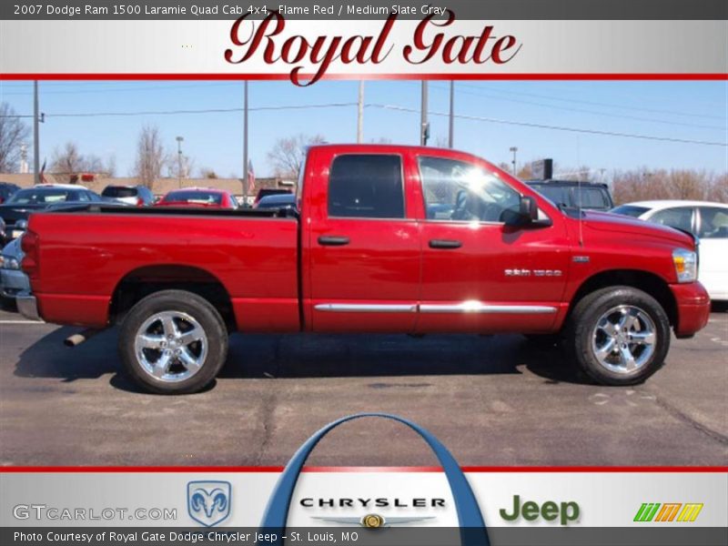 Flame Red / Medium Slate Gray 2007 Dodge Ram 1500 Laramie Quad Cab 4x4