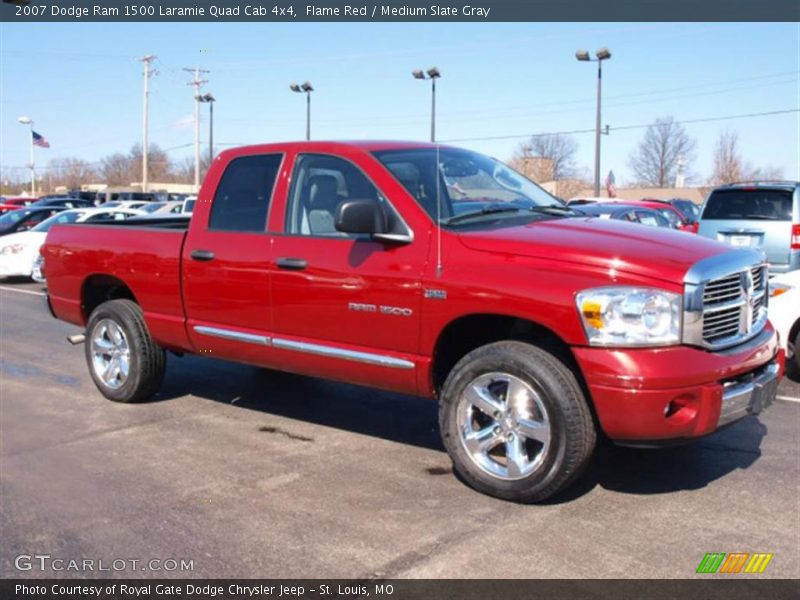 Flame Red / Medium Slate Gray 2007 Dodge Ram 1500 Laramie Quad Cab 4x4