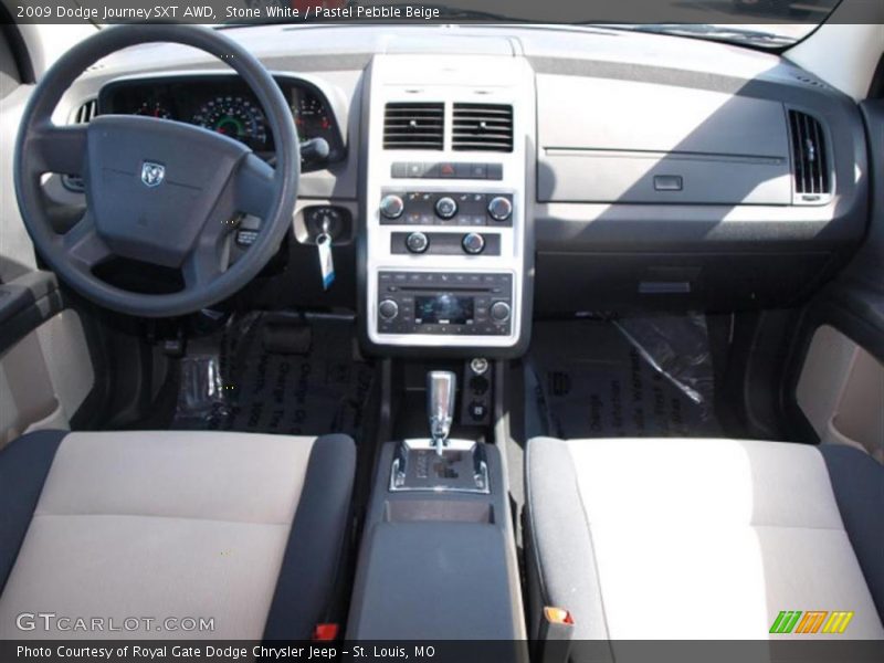 Stone White / Pastel Pebble Beige 2009 Dodge Journey SXT AWD