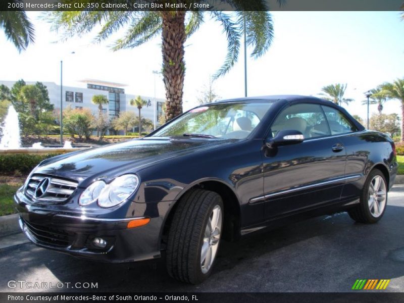 Capri Blue Metallic / Stone 2008 Mercedes-Benz CLK 350 Cabriolet