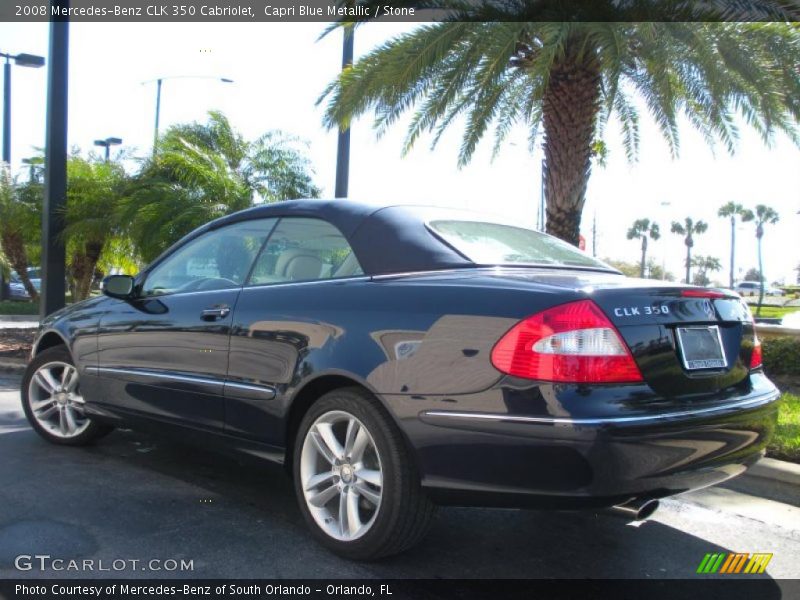 Capri Blue Metallic / Stone 2008 Mercedes-Benz CLK 350 Cabriolet