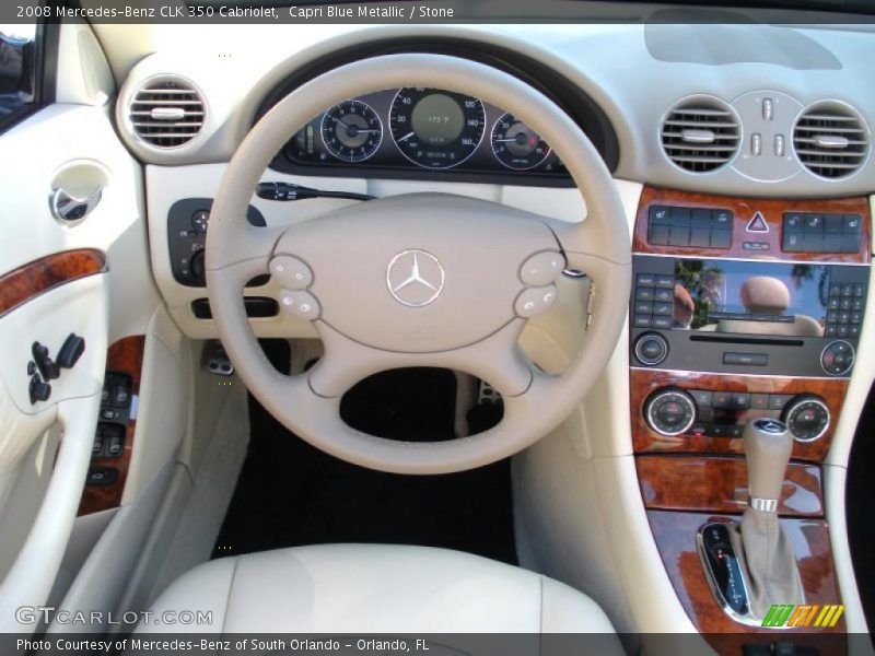 Capri Blue Metallic / Stone 2008 Mercedes-Benz CLK 350 Cabriolet