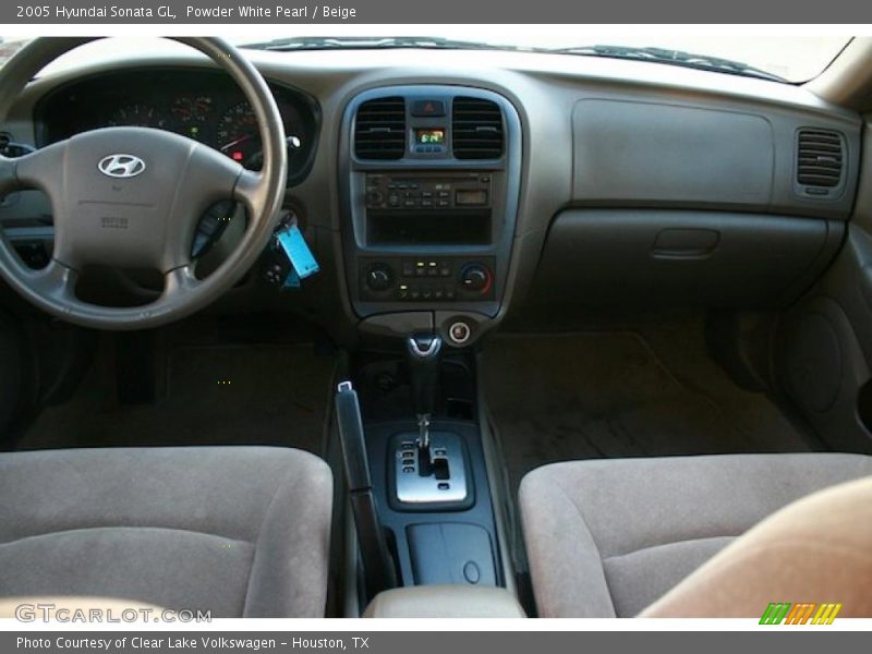 Powder White Pearl / Beige 2005 Hyundai Sonata GL