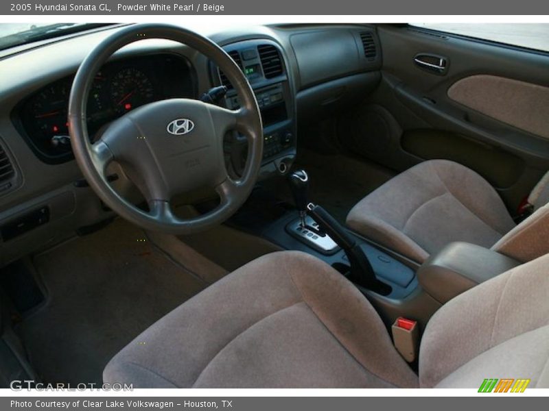 Powder White Pearl / Beige 2005 Hyundai Sonata GL