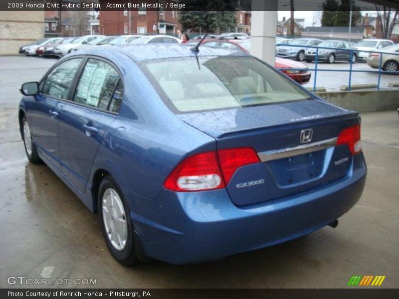 Atomic Blue Metallic / Beige 2009 Honda Civic Hybrid Sedan