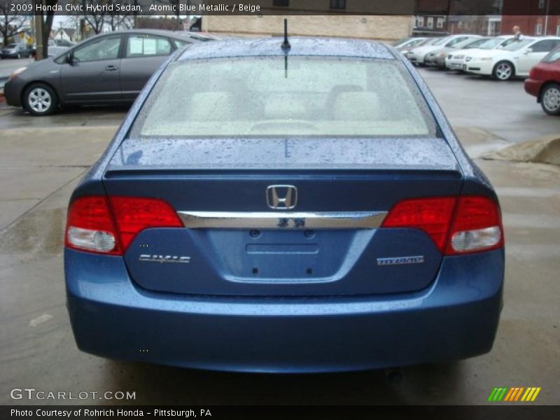 Atomic Blue Metallic / Beige 2009 Honda Civic Hybrid Sedan