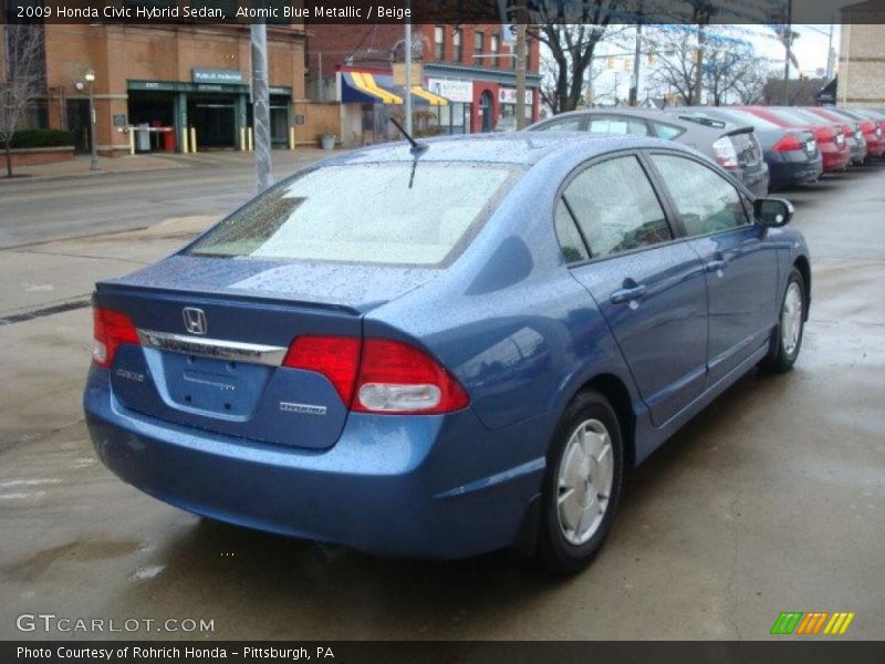 Atomic Blue Metallic / Beige 2009 Honda Civic Hybrid Sedan