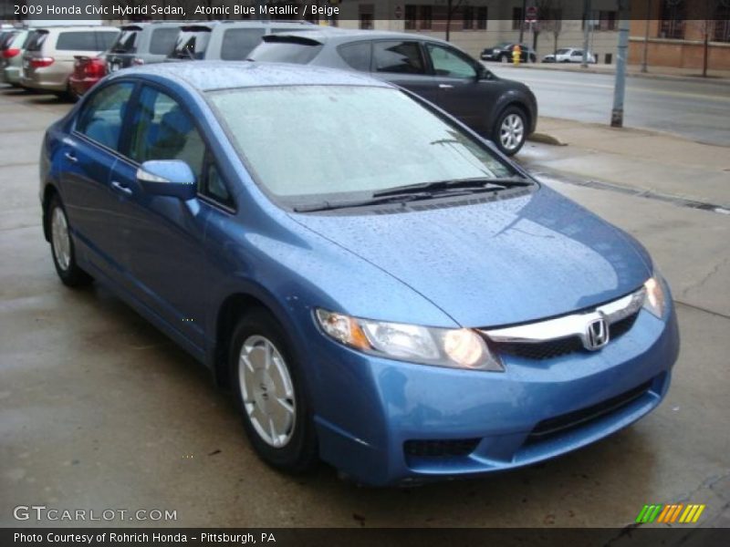 Atomic Blue Metallic / Beige 2009 Honda Civic Hybrid Sedan