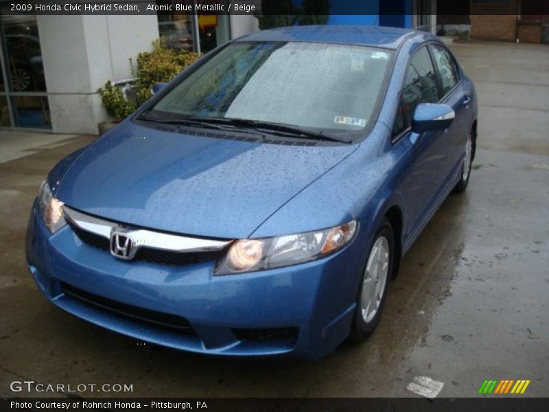 Atomic Blue Metallic / Beige 2009 Honda Civic Hybrid Sedan
