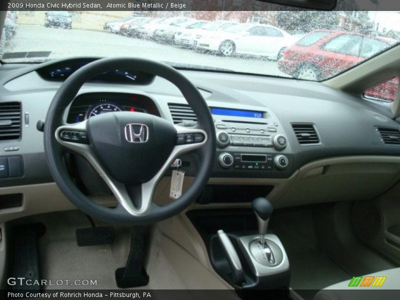 Atomic Blue Metallic / Beige 2009 Honda Civic Hybrid Sedan