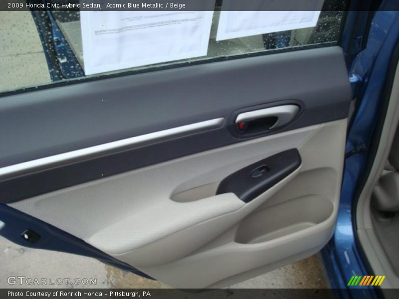 Atomic Blue Metallic / Beige 2009 Honda Civic Hybrid Sedan