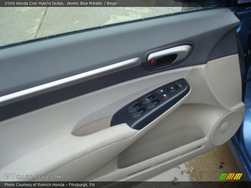 Atomic Blue Metallic / Beige 2009 Honda Civic Hybrid Sedan