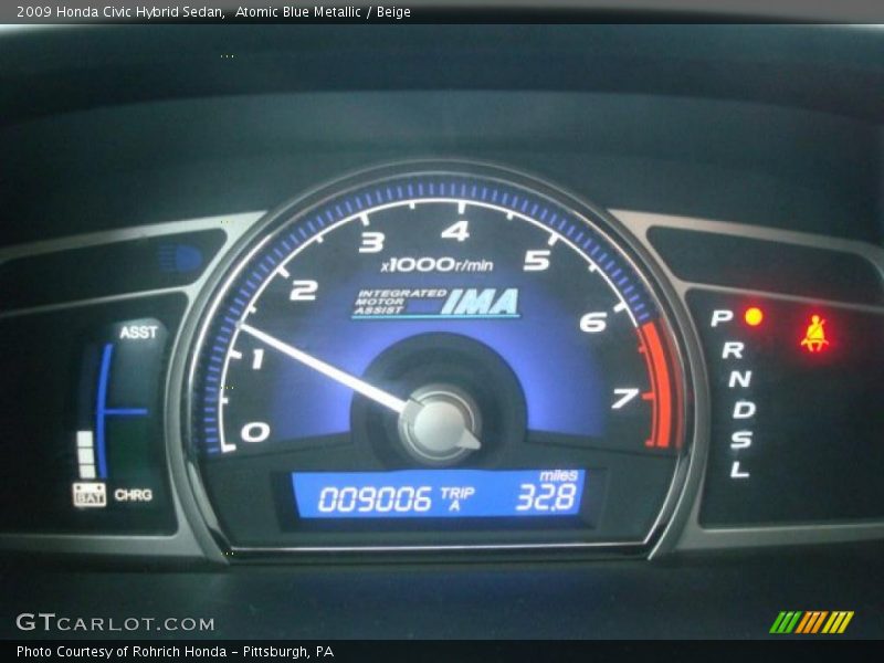 Atomic Blue Metallic / Beige 2009 Honda Civic Hybrid Sedan