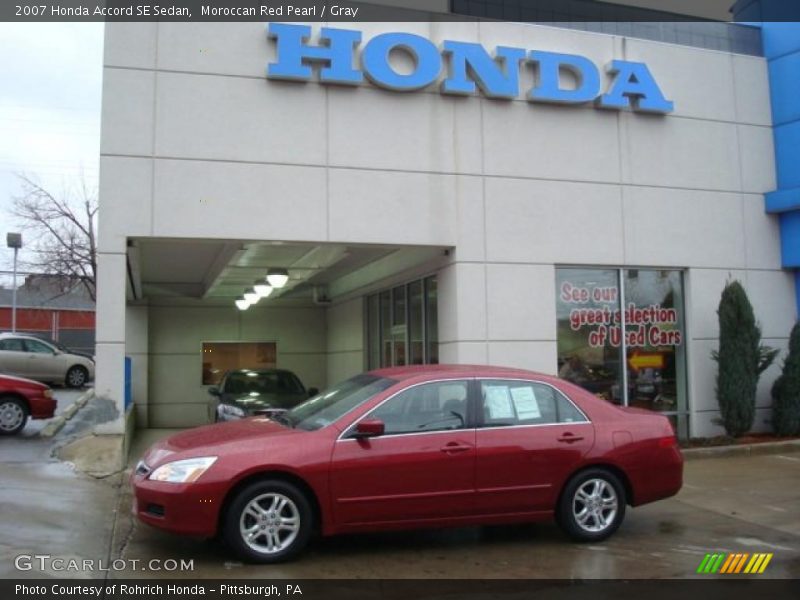 Moroccan Red Pearl / Gray 2007 Honda Accord SE Sedan