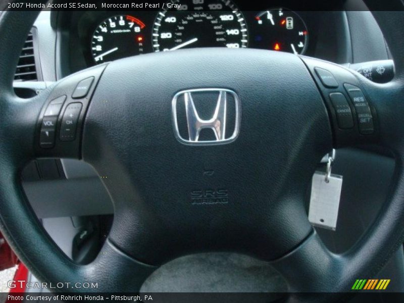 Moroccan Red Pearl / Gray 2007 Honda Accord SE Sedan