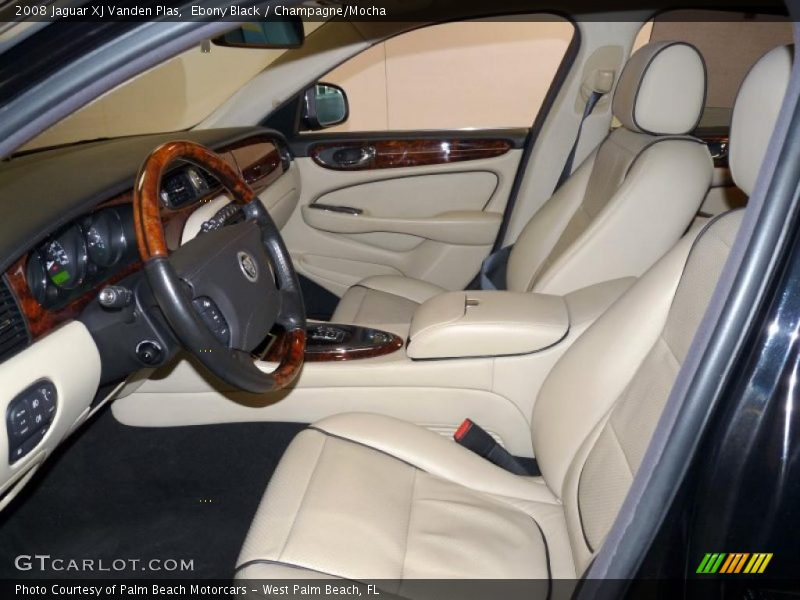 Ebony Black / Champagne/Mocha 2008 Jaguar XJ Vanden Plas