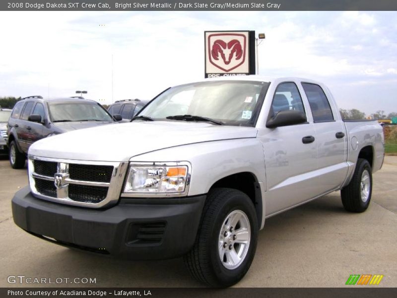 Bright Silver Metallic / Dark Slate Gray/Medium Slate Gray 2008 Dodge Dakota SXT Crew Cab