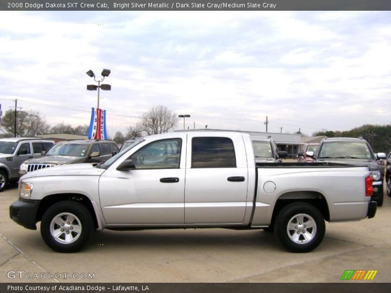 Bright Silver Metallic / Dark Slate Gray/Medium Slate Gray 2008 Dodge Dakota SXT Crew Cab