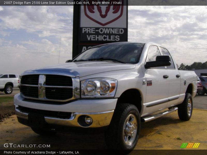 Bright White / Khaki 2007 Dodge Ram 2500 Lone Star Edition Quad Cab 4x4