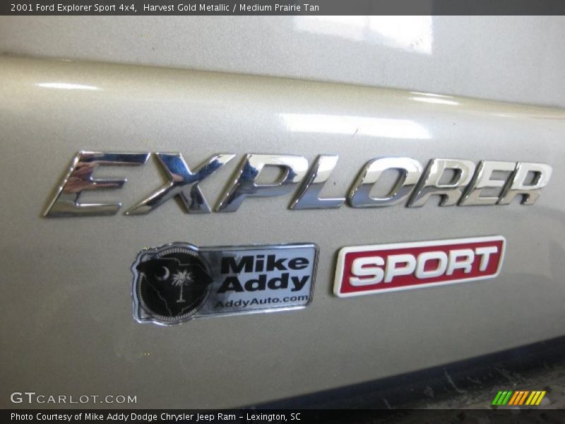 Harvest Gold Metallic / Medium Prairie Tan 2001 Ford Explorer Sport 4x4