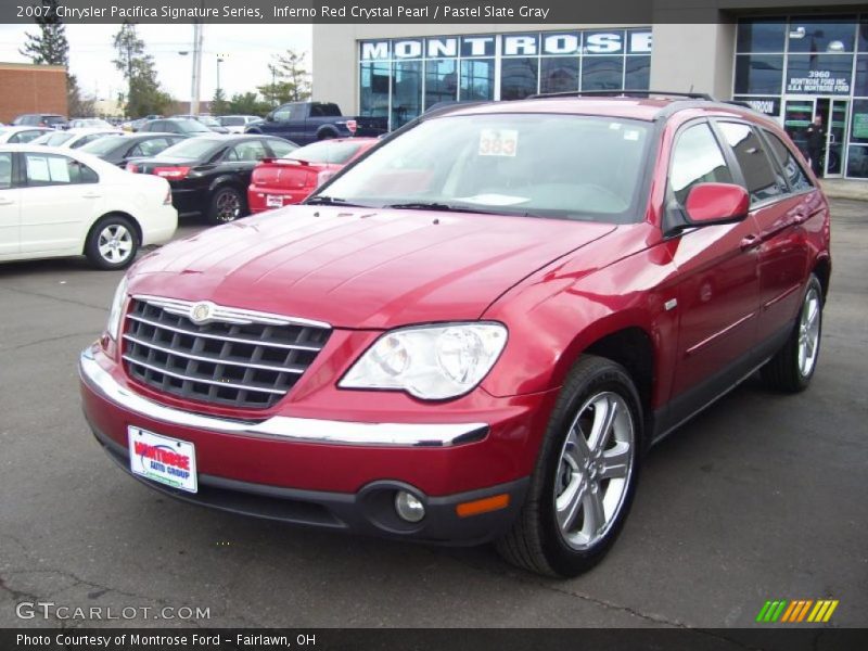 Inferno Red Crystal Pearl / Pastel Slate Gray 2007 Chrysler Pacifica Signature Series