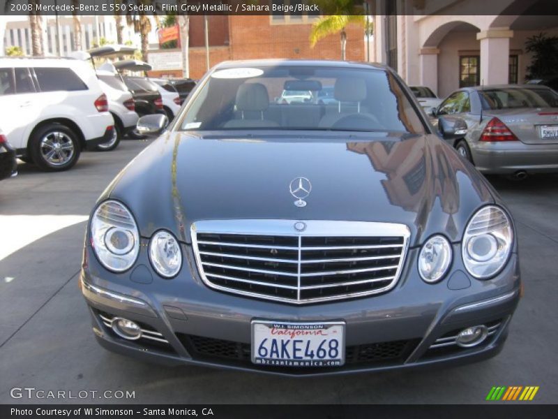 Flint Grey Metallic / Sahara Beige/Black 2008 Mercedes-Benz E 550 Sedan