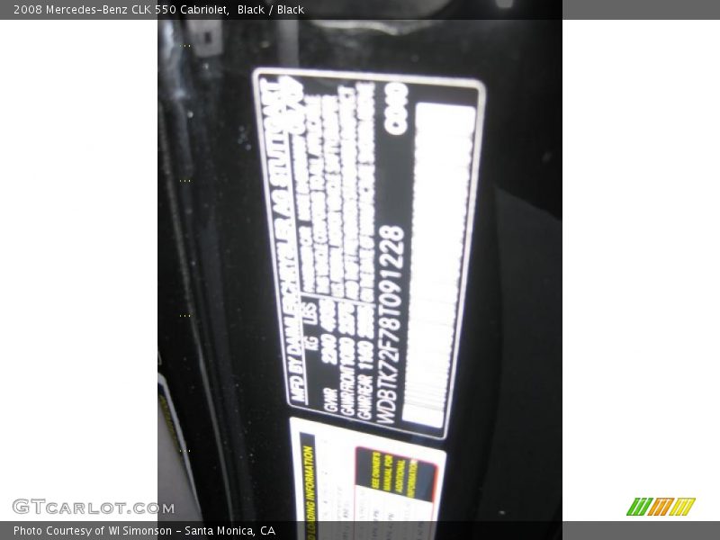 Black / Black 2008 Mercedes-Benz CLK 550 Cabriolet