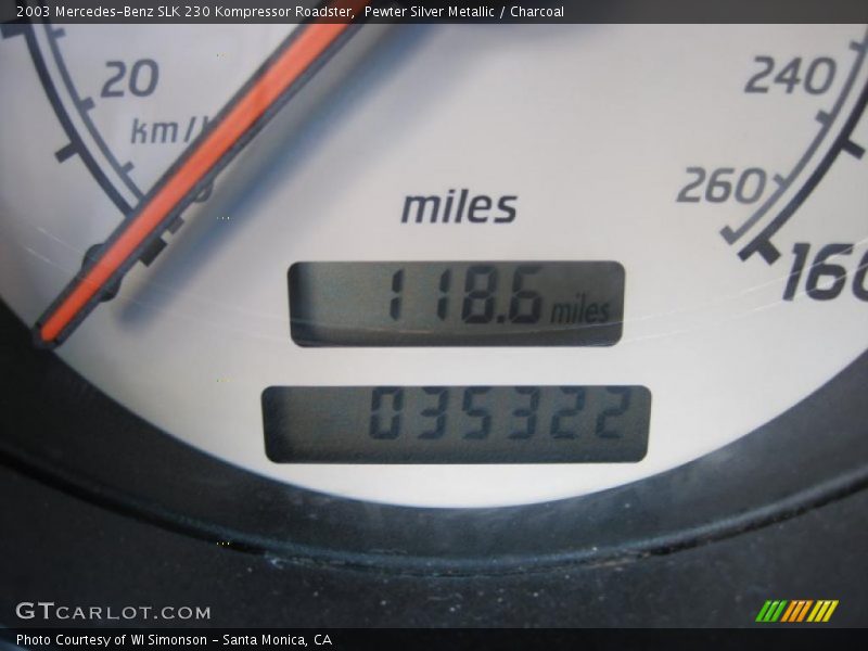 Pewter Silver Metallic / Charcoal 2003 Mercedes-Benz SLK 230 Kompressor Roadster