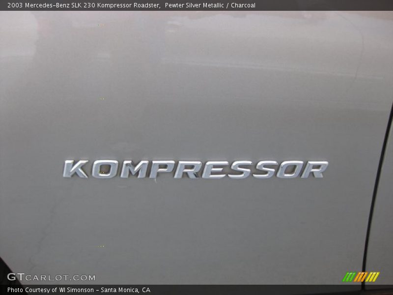 Pewter Silver Metallic / Charcoal 2003 Mercedes-Benz SLK 230 Kompressor Roadster