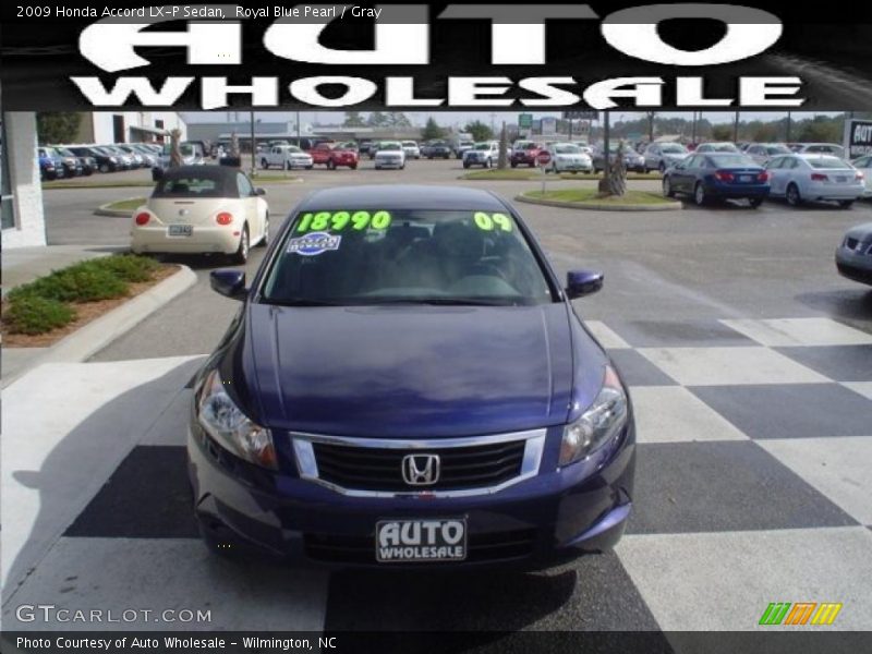 Royal Blue Pearl / Gray 2009 Honda Accord LX-P Sedan